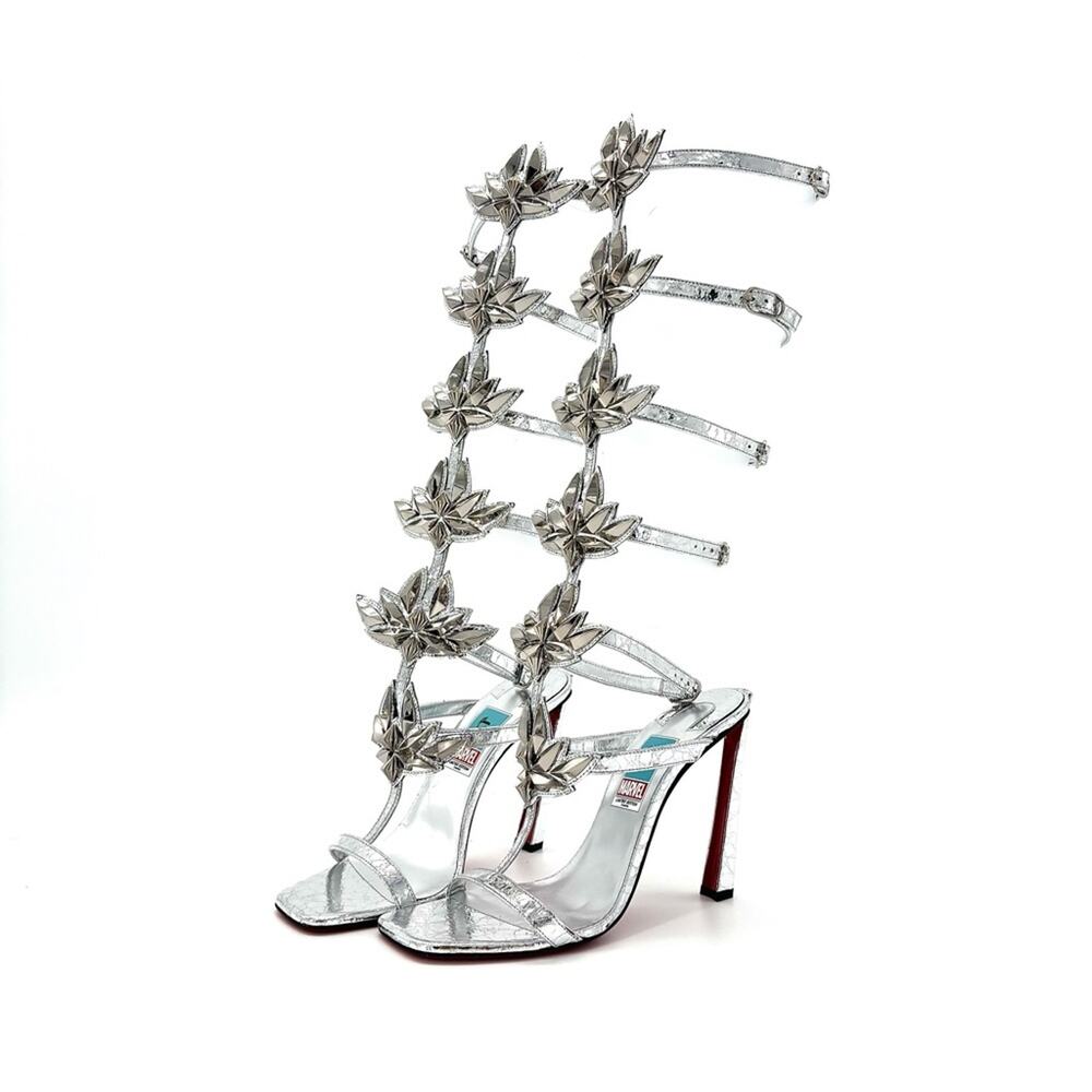 Christian Louboutin x Marvel Sea Warrior 100 Gladiator Knee High Sandals 38.5